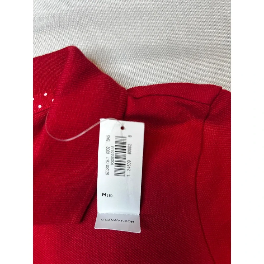 Old Navy Girls Red Short Sleeve Polo Shirt Bundle Set of 2 Size M 8 NWT